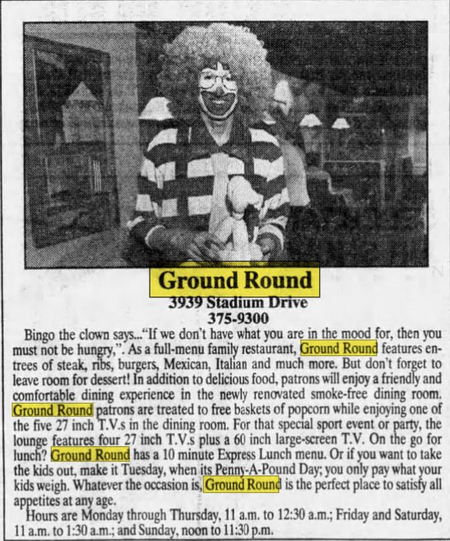 Ground Round - Jun 05 1994 Article